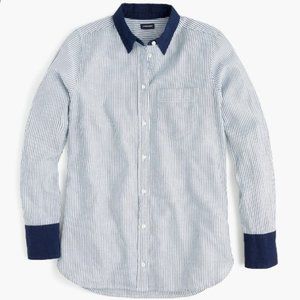 NWT J.Crew Classic-fit Shirt in Mixed Denim Stripe